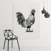 A great looking rooster in a black and white photo. Ethan Oberst Photography